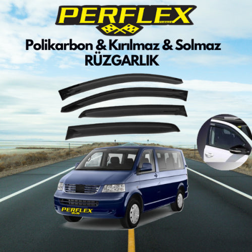 Perflex Polikarbon Kırılmaz Rüzgarlık V2 Mugen VW T5/T6 4'LÜ 2003+