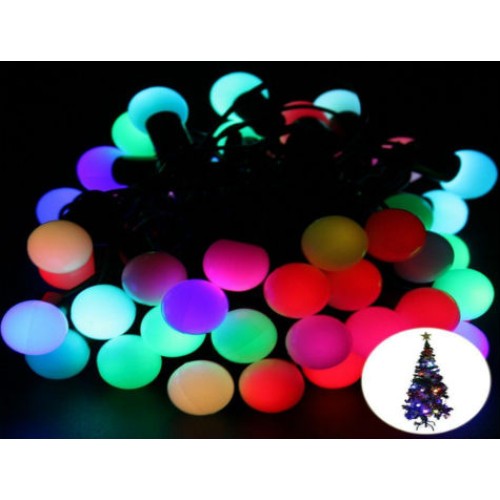 5 Metre 28 Led Fişli RGB Mini Top Led Siyah Kablo