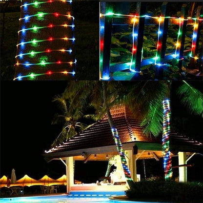 10m 100 Led Solar Led Işık RGB