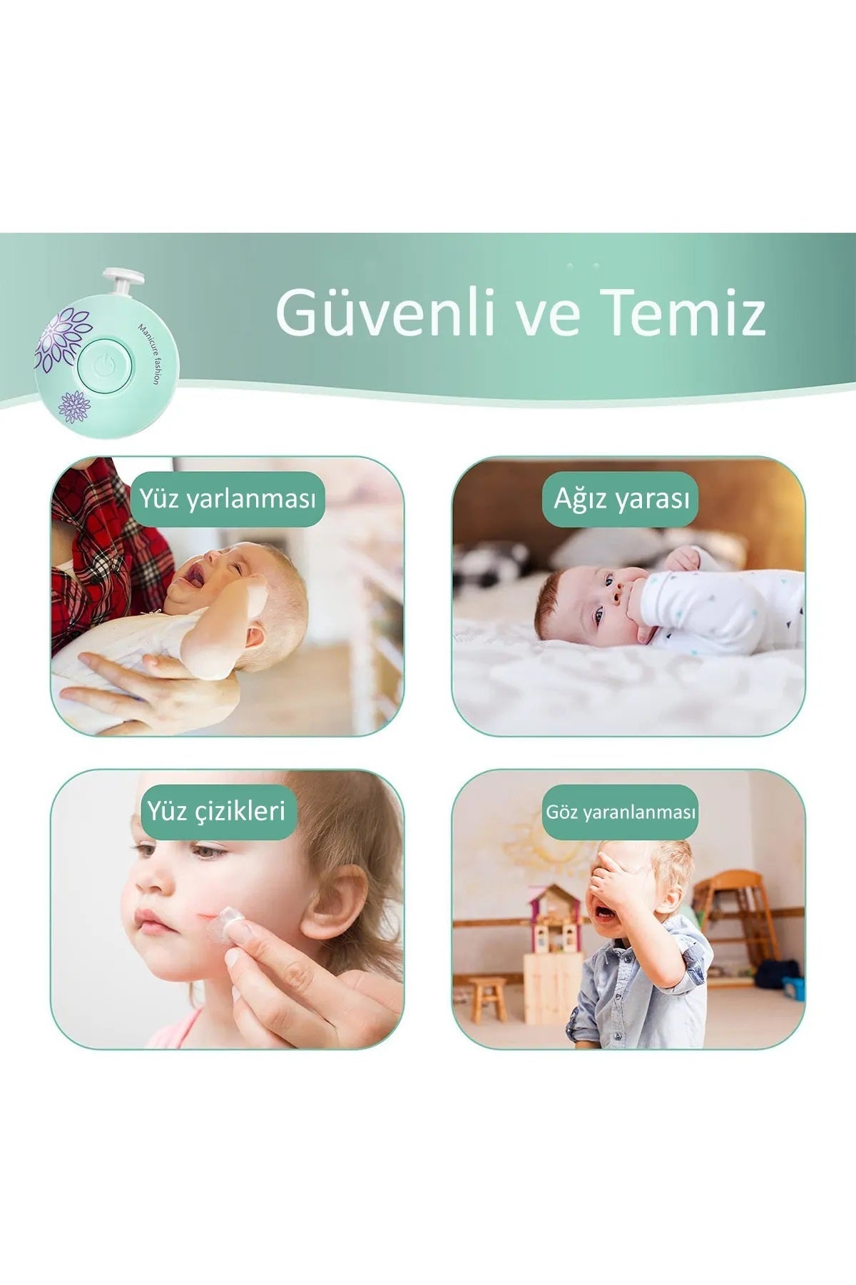 6 Başlıklı Pilli Tırnak Törpüsü ( Bebekler Kullanılabilir ) 
