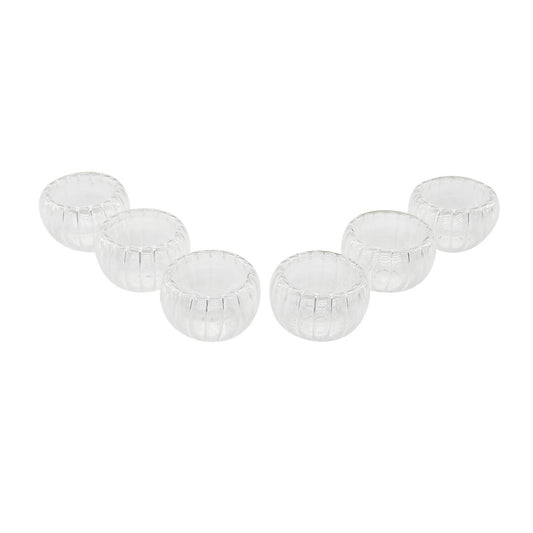 6 PCS   ÇİZGİLİ CAM  ÇİFT CİDARLI LOKUMLUK - SOSLUK  50 ML