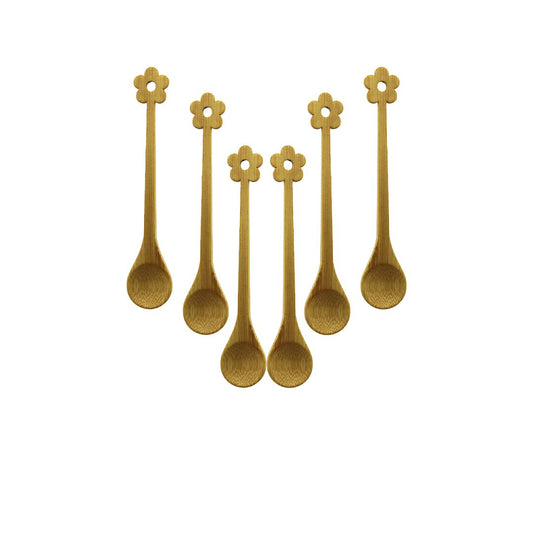 6 PCS   MİNİ   BAMBU AHŞAP KAŞIK   14.5CM