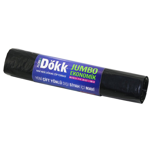 9 ADET FLOREX-619 DÖKK ECO JUMBO ÇİFT YÖNLÜ  20PCS 80X110CM ÇÖP TORBASI