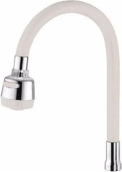 Renkli Silikonlu Oynar Başlıklı 2 Fonksiyonlu Spiral Musluk Başlığı - Beyaz