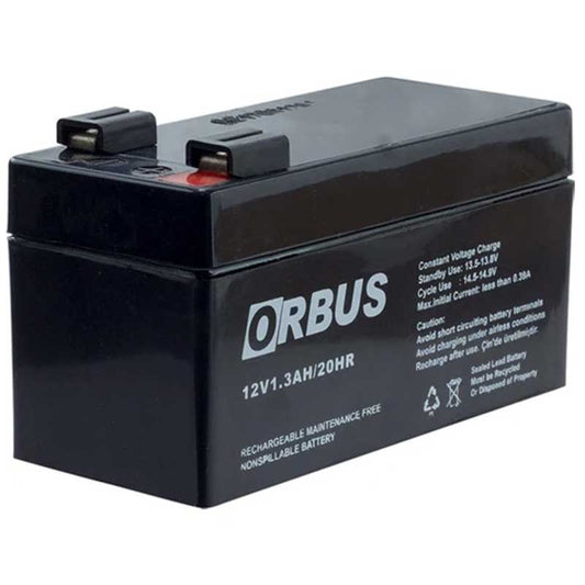 AKÜ 12 VOLT 1.3 AMPER ORBUS ORB12-1.3 (96 X 42 X 52 MM)