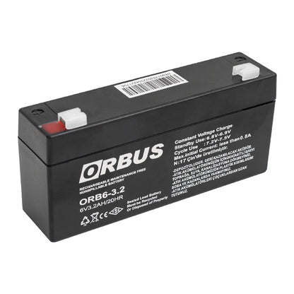 AKÜ 6 VOLT 3.2 AMPER ORBUS ORB6-3.2 ( 135 X 33 X 60 MM )