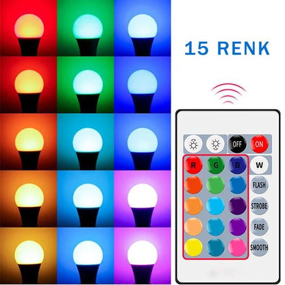 AL-LL9RGB 9 Watt Kumandalı 800 Lumen RGB Işık E27 Led Ampul