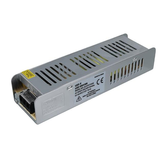 ALN-M12165S 12 Volt 16.5 Amper 200 Watt Slim Metal Kasa Adaptör 200x60x40mm