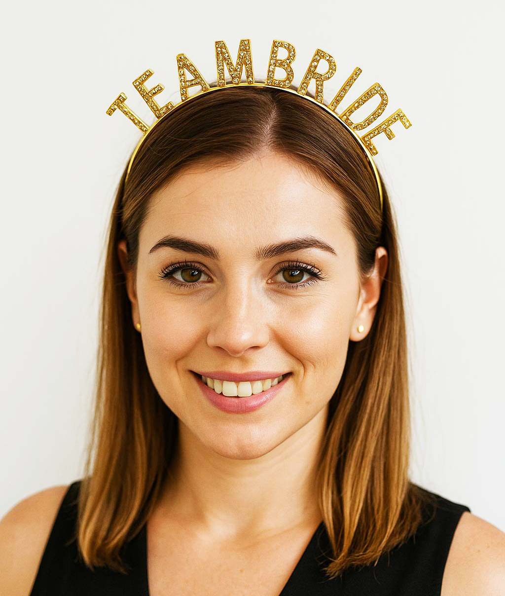 Altın Renk Team Bride Taç Plastik – Gelin ve Nedime Tacı