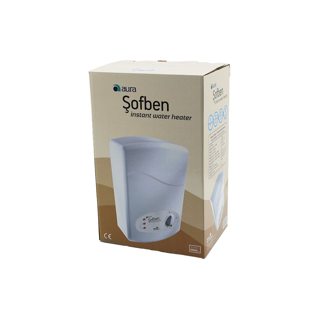 AURA MODEL-105-A6 ELEKTRİKLİ BANYO ŞOFBEN 7350W  ÇİFT TERMOSTATLI  3 KADEMELİ  TÜP REZİSTANSLI  5 EMNİYETLİ