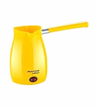 AWOX CAFFEEN  SARI  ELEKTRİKLİ CEZVE  TÜRK KAHVESİ  MAKİNESİ  PLASTİK   ÇİFT AĞIZ   0.4LT - 5 FİNCAN   1000W
