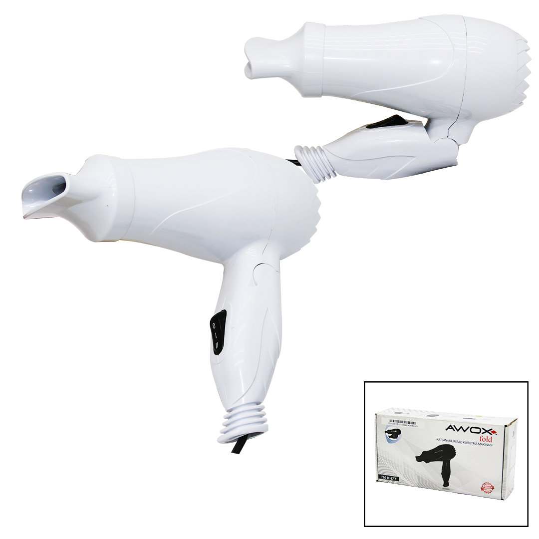 AWOX FOLD SAÇ KURUTMA - FÖN MAKİNESİ SEYAHAT TİPİ 750W