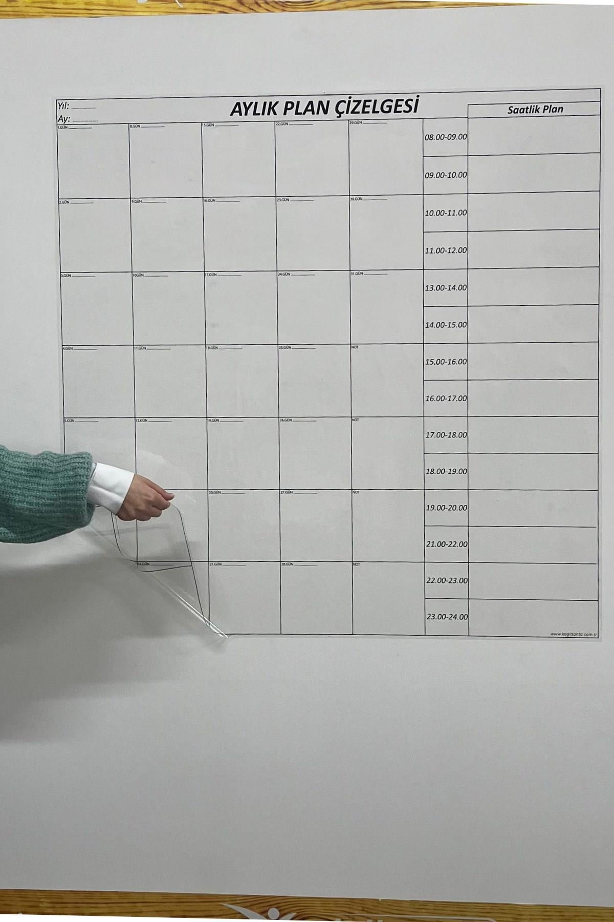 Aylık Planlayıcı Manyetik Duvar Stickerı Takvim Plan Çizelgesi