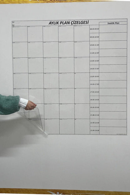 Aylık Planlayıcı Manyetik Duvar Stickerı Takvim Plan Çizelgesi