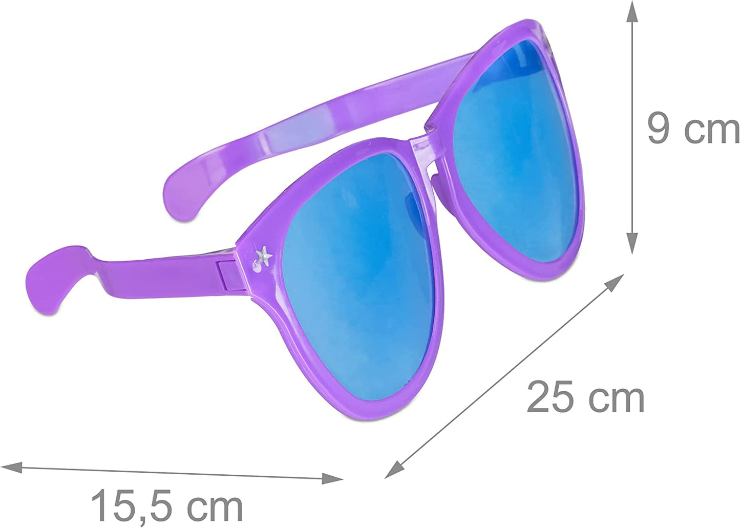 Büyük Parti Gözlüğü Rengarenk 12 Adet 27x9 cm