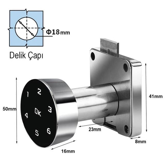 Çekmece Dolap Kilidi Dijital Numaralı Standart