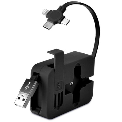 Cep Tipi Telefon Tutuculu Makaralı Uzayıp Kısalabilen 3&amp;apos;ü 1 Arada USB Şarj Kablosu