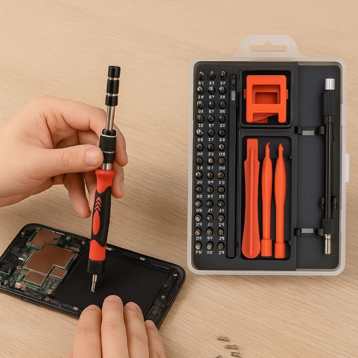 Çok Fonksiyonlu Manyetik Uçlu 52&amp;apos;si 1 Arada 42 Uçlu Saatçi Tornavida Seti