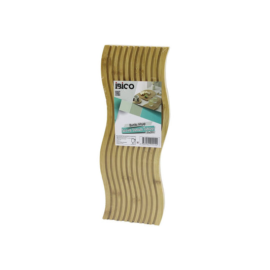 DALGALI ŞEKİLLİ - KANALLI  ÇİFT TARAF=DÜZ - KANALLI AHŞAP BAMBU SERVİS SUNUM TAHTASI  17 X 39 X 1.5CM