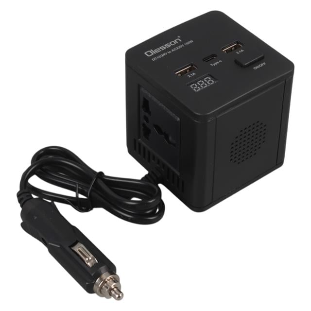 DC 12-24V 150W Oto Araç Power İnverter TYPE-C - Çift USB - 220V Üniversal Priz Girişli