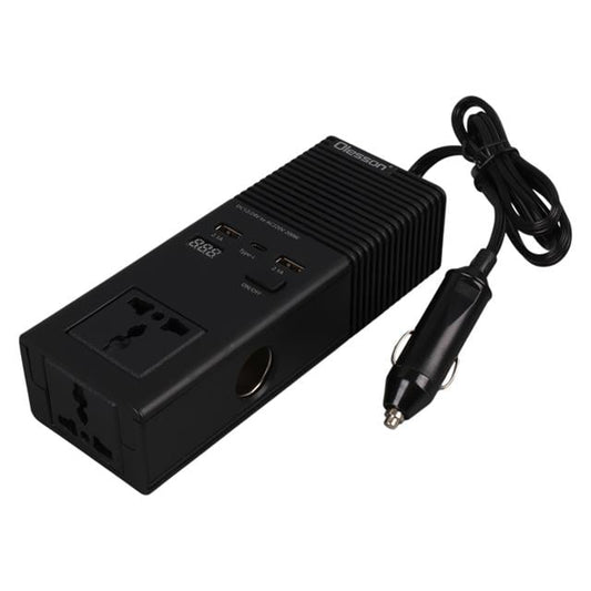 DC 12-24V 200W Oto Araç Power İnverter Ek Çakmak Girişi - TYPE-C - Çift USB - 220V Üniversal Priz