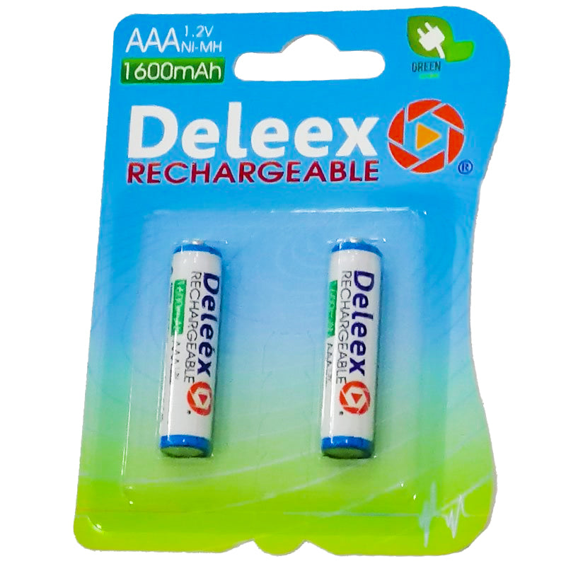 DELEEX 1600 MAH 1.2V İNCE KALEM AAA ŞARJLI PİL 2Lİ PAKET