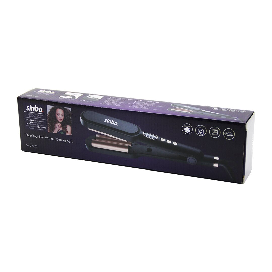 DİJİTAL SAÇ ŞEKİLLENDİRME CİHAZI 38X90MM SERAMİK KAPLAMA 360 DERECE KABLO=1.8MT LCD SIC.AYAR=140-220℃ SHD-1707