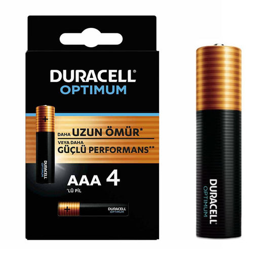 DURACELL OPTIMUM MX2400 1.5V ALKALIN AAA İNCE KALEM PİL 4LÜ PAKET