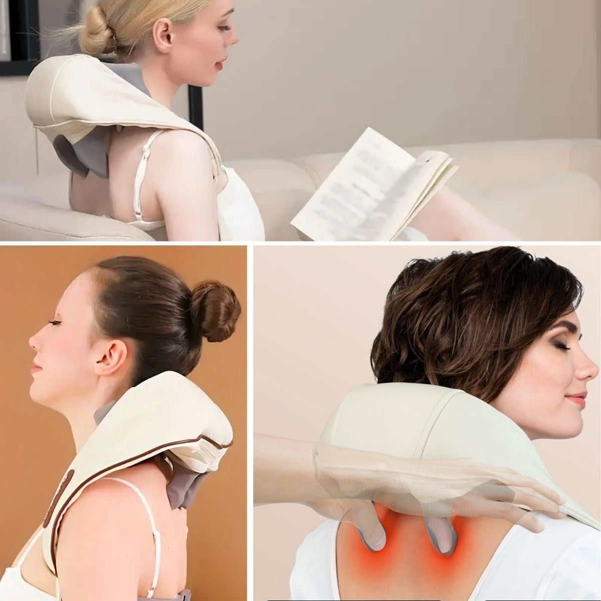 Elektrikli Boyun ve Sırt Masaj Aleti Kablosuz Boyun ve Omuz Yoğurma Masaj Yastığı