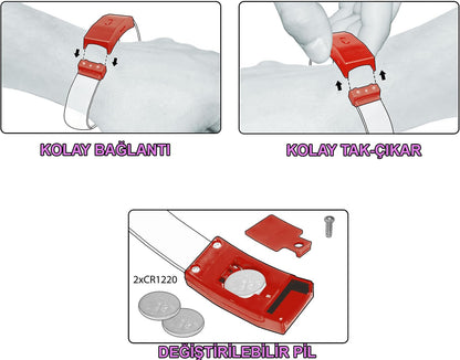 Festival &amp;amp;amp; Parti LED Bileklik Baskı Yapılabilir 3 Farklı Mod Işıklı 1 Adet