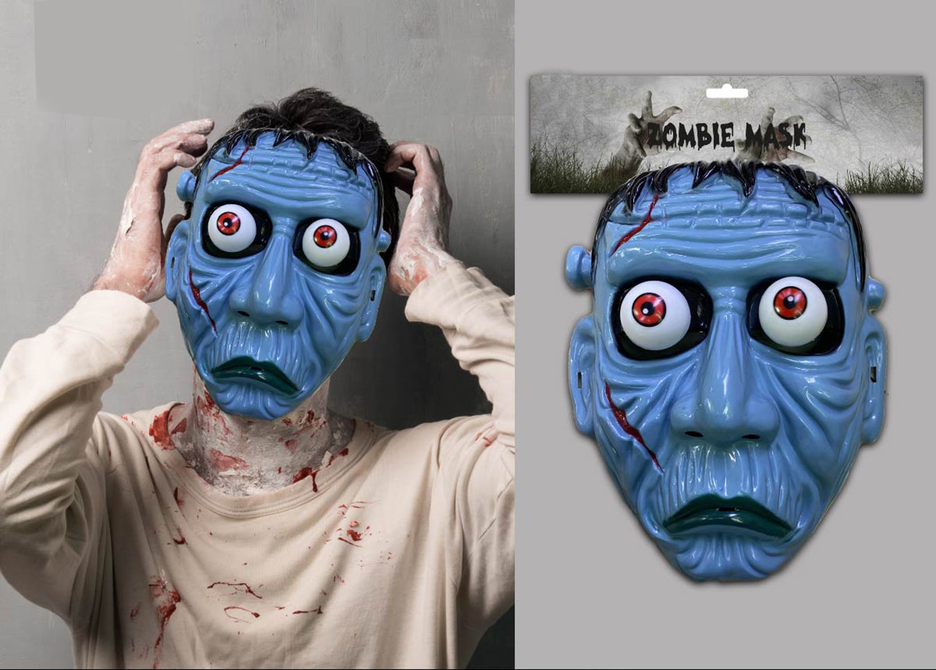 Frankenstein Temalı Sallanan Oynar Gözlü Maske