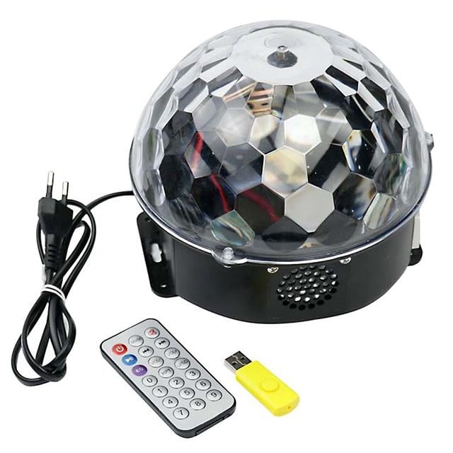 GM-0803B Sihirli Led Dönen Disko Topu Hoparlör Kablosuz USB/Mp3/Bluetooth Kumandalı 360 Derece