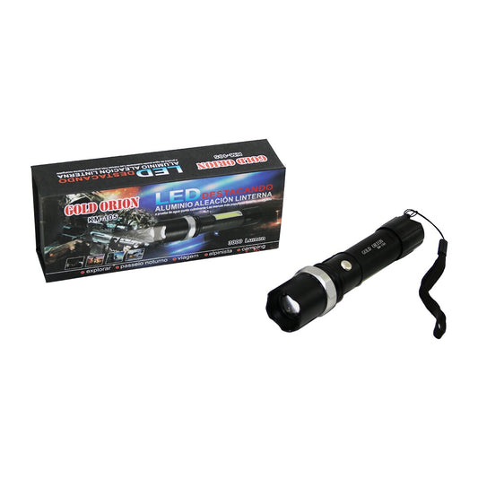 GOLD ORION KM-105 2IN1 ZOOMLU EL FENERİ - COB LED USB ŞARJLI METAL KASA 15.5CM 3000 LUMEN