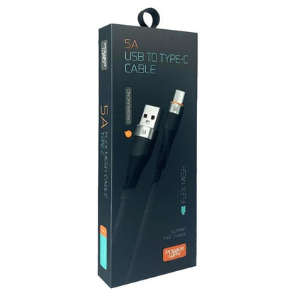 HC05 Örgülü 5 Amper USB TO Type- C 1 Metre Şarj Data Kablosu