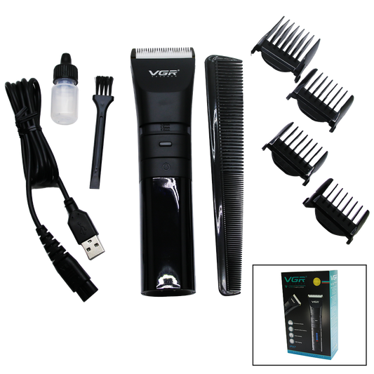 IPX7 SUYA DAYANIKLI 2 KADEMELİ TURBO - LED GÖSTERGE USB ŞARJLI SAÇ SAKAL KESME - TRAŞ MAKİNESİ  V-286