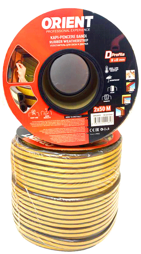 KAHVERENGİ 100MT2X50MTBOBİN FİTİL KAPI PENCERE BANT