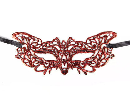 Kırmızı Dantel Masquerade Maskesi 9 No