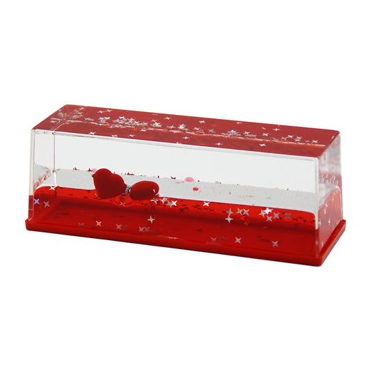 KIRMIZI SU - KALP - YILDIZ DİKDÖRTGEN MİKA YÜZEN BATMAYAN KALP DEKORATİF BİBLO AKVARYUM 15X5.2X5.3CM