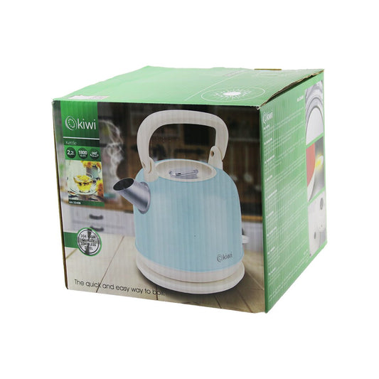 KİWİ KK-3340B MAVİ NOSTALJİ DEMLİK MODELÇELİK KETTLE SU ISITICI 2.2LT 1800W PASLANMAZ ÇELİK GÖVDE- GİZLİ RESİZTANS