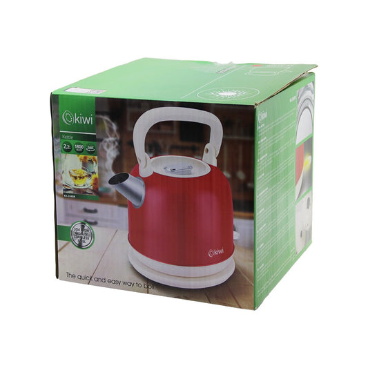 KİWİ KK-3340R KIRMIZI NOSTALJİ DEMLİK MODELÇELİK KETTLE SU ISITICI 2.2LT 1800W PASLANMAZ ÇELİK GÖVDE- GİZLİ RESİZTANS
