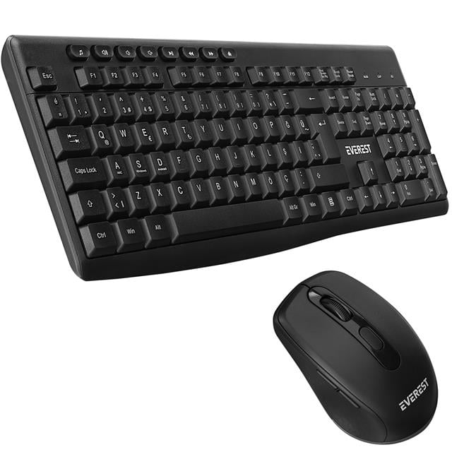 KM-719 Siyah 2in1 Kablosuz Q Multimedia Klavye + Mouse Set