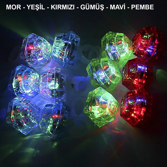 Kristal LED Parti Yüzük Seti (6&amp;apos;lı)