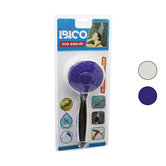 KÜÇÜK YUVARLAK - BOMBELİ=8CM DUŞ BAŞLIK KADEMELİ KROM GÖVDE-BEYAZ-RENKLİ ZEMİN SAP:11.5CM