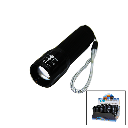 LED GOLD ORION HIGHLIGHTING ALUMİNUM FLASHLİGHT PİLLİ ZOOMLU EL FENERİ METAL KASA