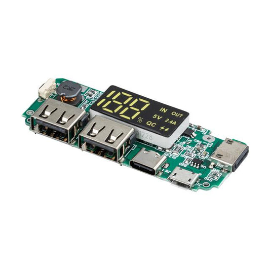 Lityum Pil Powerbank Şarj Modülü Dijital Ekranlı Üç Port 5V-2.4A