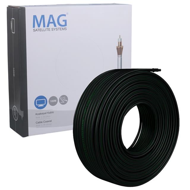 MAG RG6/U6 BAKIR CU/CU 80 TEL YEŞİL ANTEN KABLOSU (100 METRE)