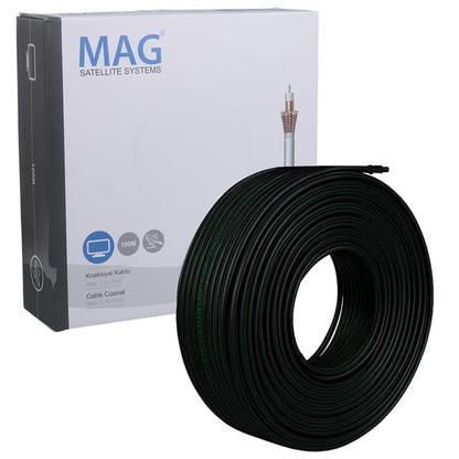 MAG RG6/U6 BAKIR CU/CU 80 TEL YEŞİL ANTEN KABLOSU (100 METRE)