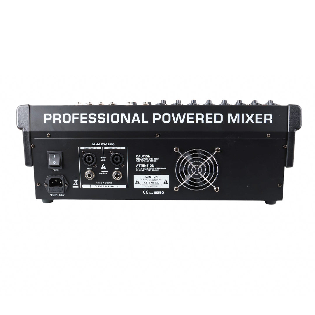 MAGICVOICE MV-A1200 12 XF CH-2X650-W USB/BT/POWER MİXER ANFİ
