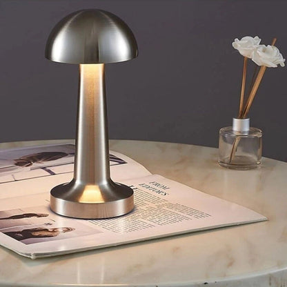 Mantar Model Silver Renk Şarjlı Dokunmatik 3 Renkli LED Masa Lambası