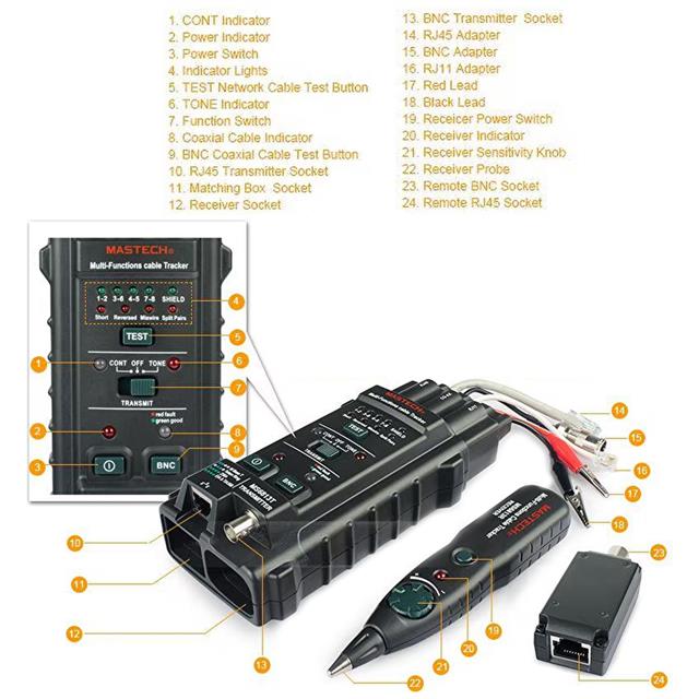 MASTECH MS-6813T PROFESYONEL KABLO BULUCU-TEST ALETİ